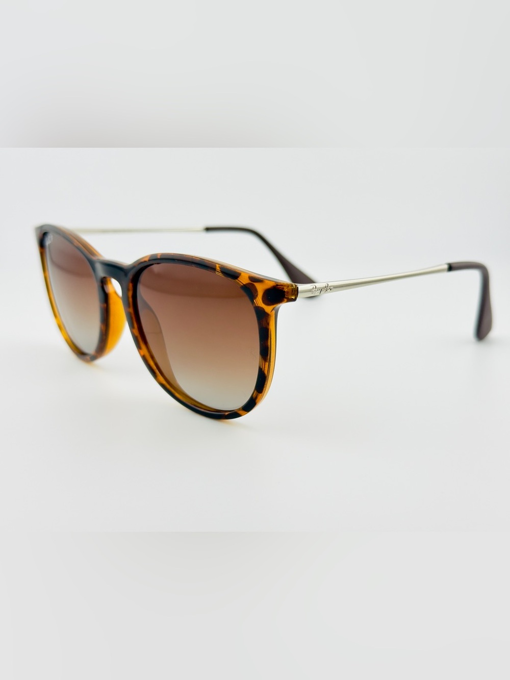 Ray-Ban Erika Classic Sunglasses RB4171 Polished Tortoise Frame Brown Lenses - Picture 10 of 13
